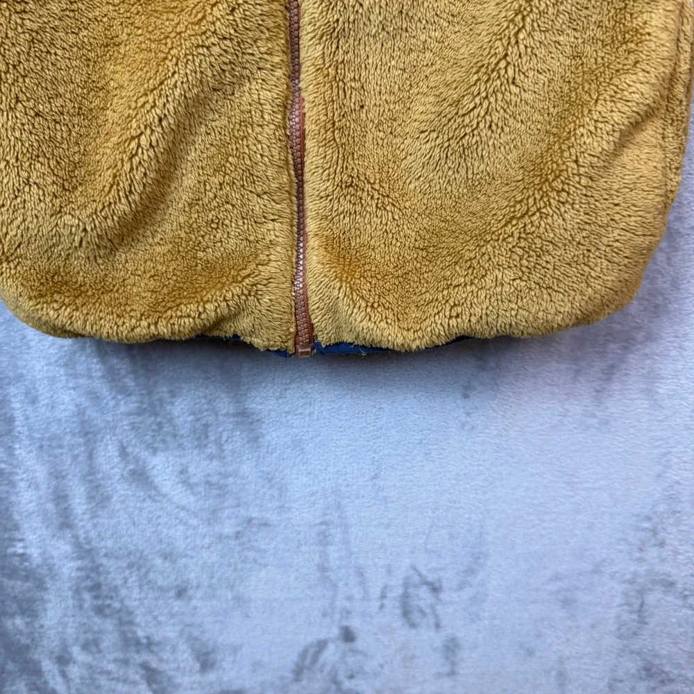 Tommy Bahama Fleece Jacket Boys Large 10/12 Tan Sherpa Full Zip Faux Fur Coat